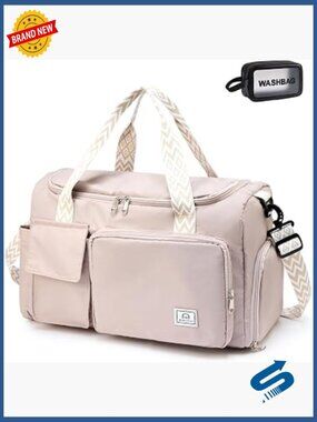 Travel Duffle Bag with Shoe Compartment, Weekender Gym Bag